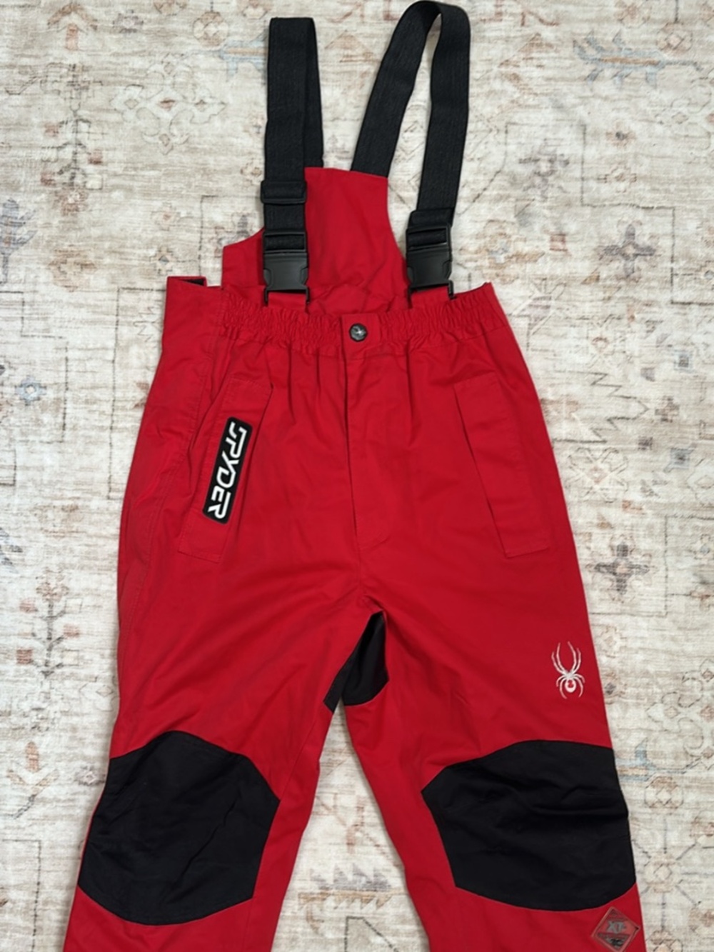 Kids Spyder Snow Bibs / Snow Suit - Red/Black